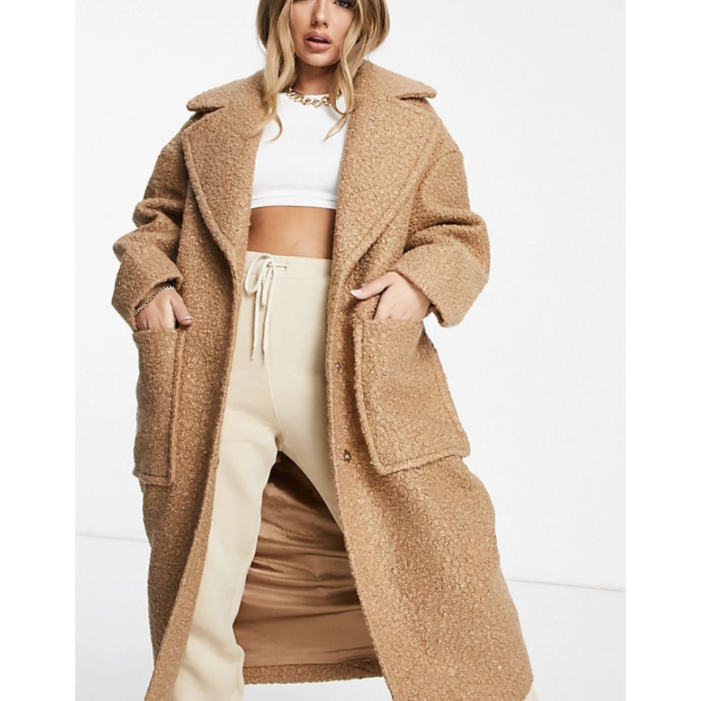 UGG HATTIE LONG OVERSIZED TEDDY COAT IN CAMEL - Picture 1 of 5